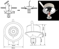 กล้องวงจรปิดซ่อนในหัวดับเพลิง sprinkler คมขัดสูง 550 TVL เลนซ์มุมกว้างติดตัวเดียวมองเห็นแทบทั้งห้อง