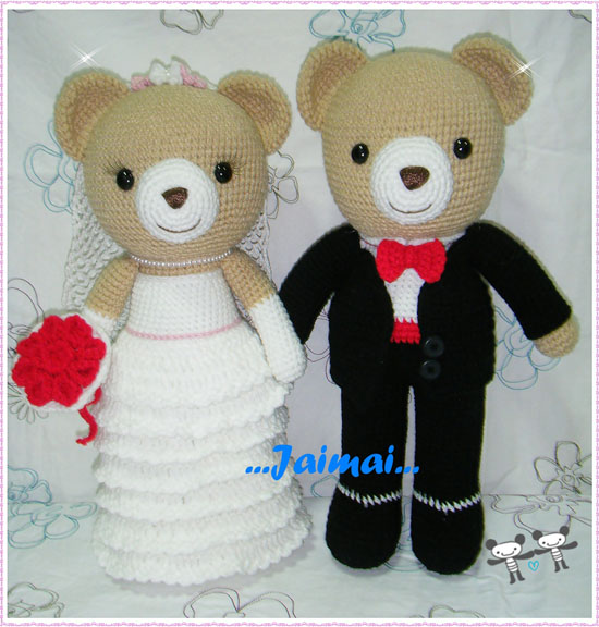 ตุ๊กตาหมีถักแต่งงาน รูปที่ 1