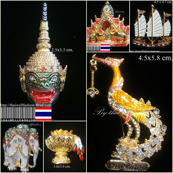 เข็มกลัดไทย ชุบทองลงยาประดับคลิสตัลงานระดับจิวเวลลี่คุณภาพสูง สำหรับเป็นของฝาก ของที่ระลึก ของพรีเมี่ยม ของสะสม รูปที่ 2