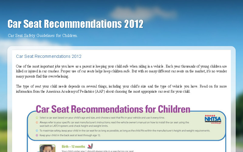 Car Seat Recommendations 2012                                                                  รูปที่ 1
