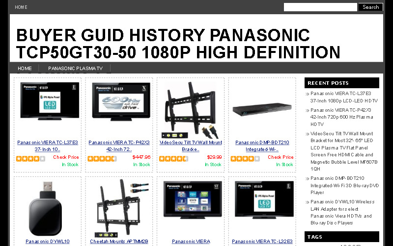 buyer guid history panasonic tcp50gt30-50 1080p high definition plasma tv รูปที่ 1