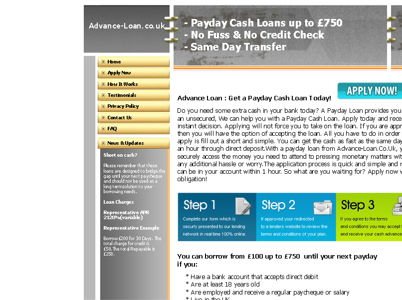advance-loan.co.uk - Get a Payday Cash Loan Today! รูปที่ 1