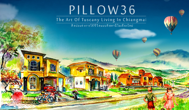 pillow36 บ้านจัดสรรสไตล์ทัสคานี เชียงใหม่,บ้านจัดสรร เชียงใหม่ แม่โจ้,บ้าน tuscany,โครงการบ้านจัดสรร,jsw property and development,เชียงใหม่ รูปที่ 1