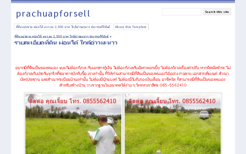 รายละเอียดที่ดิน ผ่อนได้ ใกล้อ่าวมะนาว - prachuapforsell รูปที่ 1