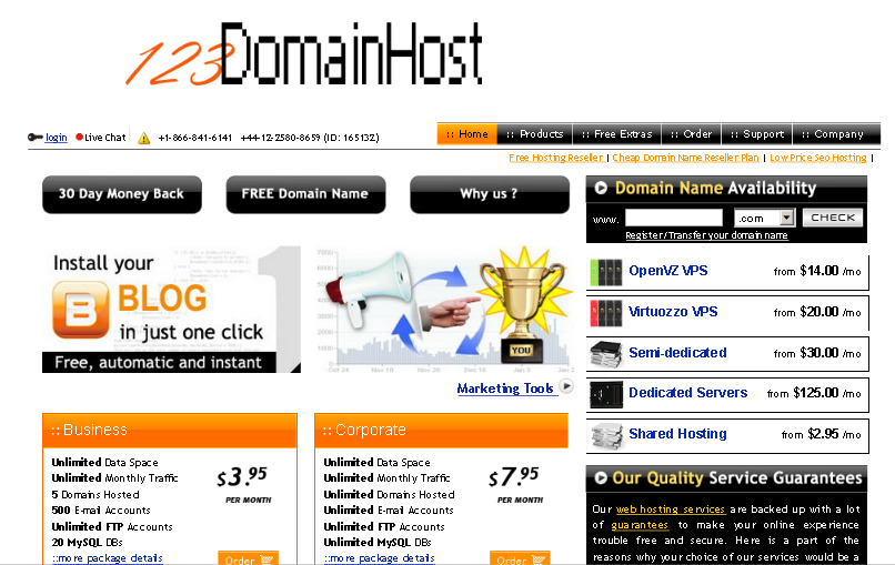 Register cheap web hosting and domain names at 123domainhost.com รูปที่ 1