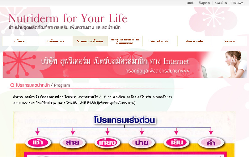 Nutriderm for Your Life - โปรแกรมลดน้ำหนัก รูปที่ 1