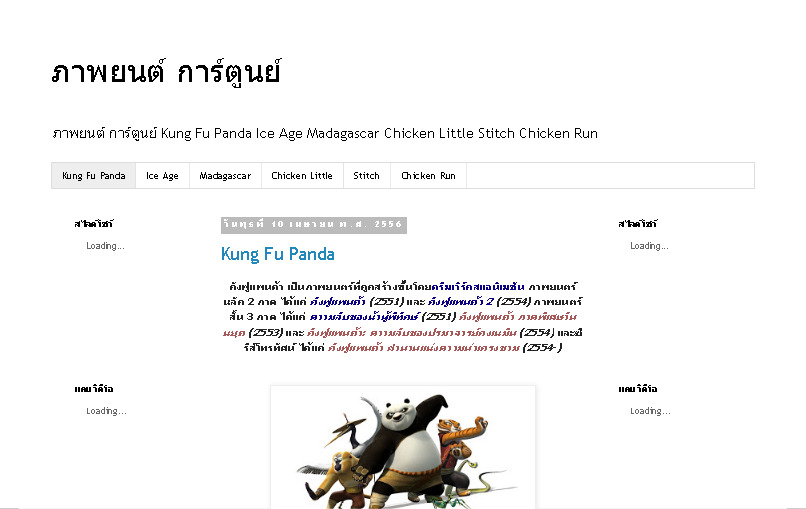 ภาพยนต์ การ์ตูนย์ Kung Fu Panda Ice Age Madagascar Chicken Little Stitch Chicken Run รูปที่ 1