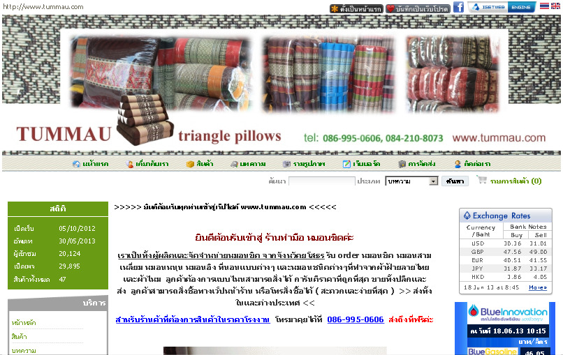 www.tummau.com, pre order thai triangle cushion for export รูปที่ 1