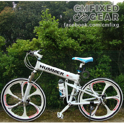 ขายถูกสุด รถจักรยานพับได้ Hummer X ล้อแม็กซ์ จักรยานสีขาว รูปที่ 1