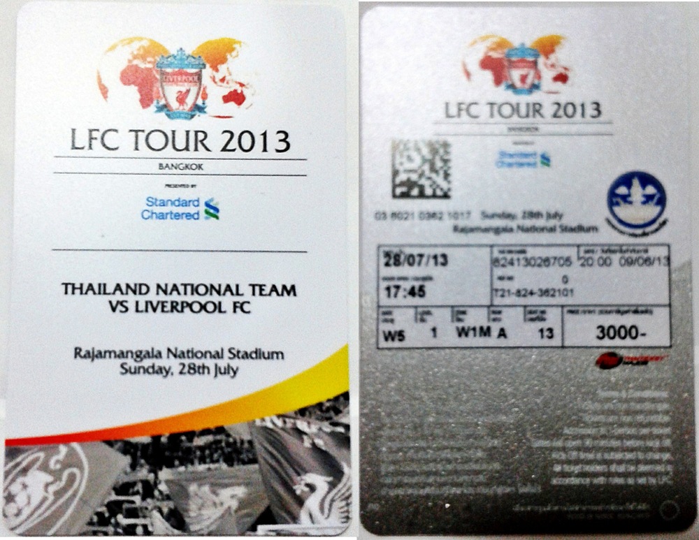 ขายบัตรชมฟุตบอลลิเวอร์พูล ปะทะ ทีมชาติไทย โซน W3 ,E1,E2,E3 รูปที่ 1