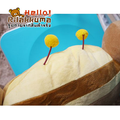 sell หมอนหน้าหมี Rilakkuma ในชุดผึ้งน้อยสีฟ้า หมอนน่ารัก รูปที่ 4