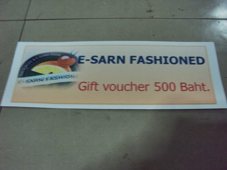 ขาย Gift Voucher มูลค่า 500 บาทเซลล์เหลือ 300 ร้านอาหาร E- SARNFASHIONED พัทยาเหนือ รูปที่ 1