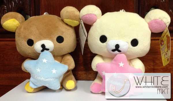 ตุ๊กตาหมี ริลัดคุมะ Rilakkuma ถือ หมอนรูปดาว ขนาด 7 นิ้ว Set คู่ (DOLL003) by WhiteMKT รูปที่ 1