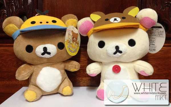 ตุ๊กตาหมี ริลัดคุมะ Rilakkuma ใส่หมวก ขนาด 7 นิ้ว Set คู่ (DOLL004) by WhiteMKT รูปที่ 1