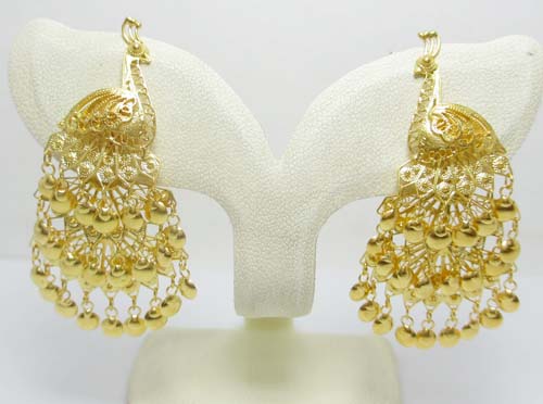 ต่างหู นกยูง 3 ชั้น ของหลุดจำนำ ทองเก่า งานสวยมาก นน. 9.26 g รูปที่ 4
