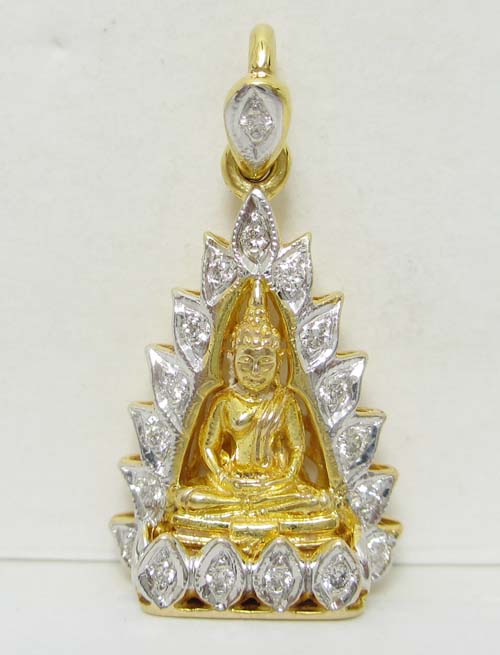 พระ หลวงพ่อโสธร องค์ทองคำ เลี่ยมทองฝังเพชร นน.5.28 g รูปที่ 3