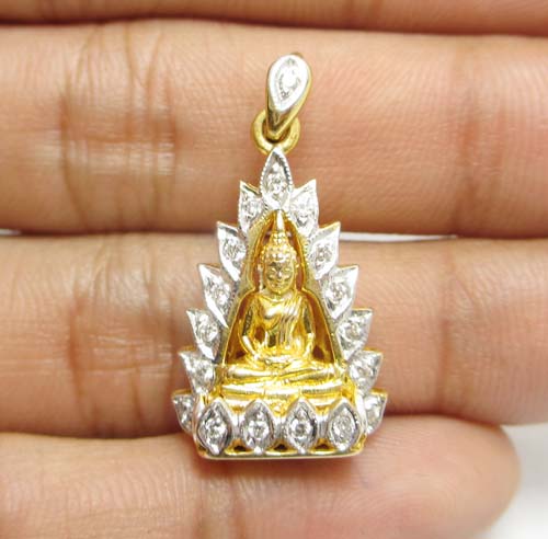 พระ หลวงพ่อโสธร องค์ทองคำ เลี่ยมทองฝังเพชร นน.5.28 g รูปที่ 6