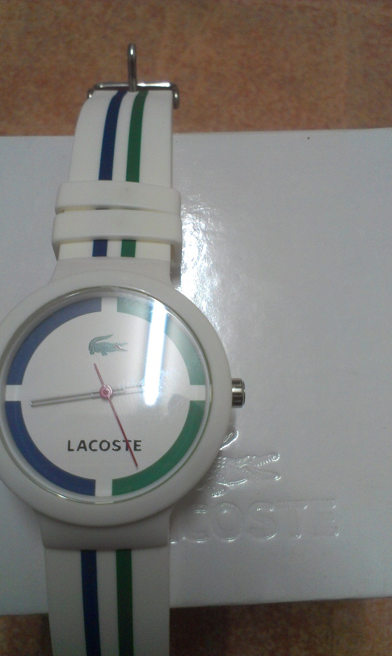 นาฬิกา LACOSTE รุ่น 2010538 สายขาว ลายเขียว น้ำเงิน นางฟ้า มือ2สภาพใหม่กริบ! รูปที่ 1