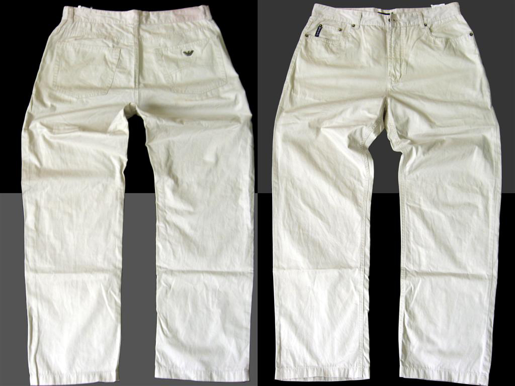 Armani Jeans ผ้ายีนส์บางสีครีมอ่อน Made in Italy Size34