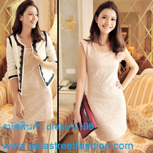 เดรสสั้น แขนกุด เดรสใส่ทำงาน ผ้าชีฟอง คอตตอน สีดำ สายร้อยไขว้หน้าและหลัง ใส่ออกงานได้ เซ็กซี่ น่ารักมาก (พรีออเดอร์) รูปที่ 3