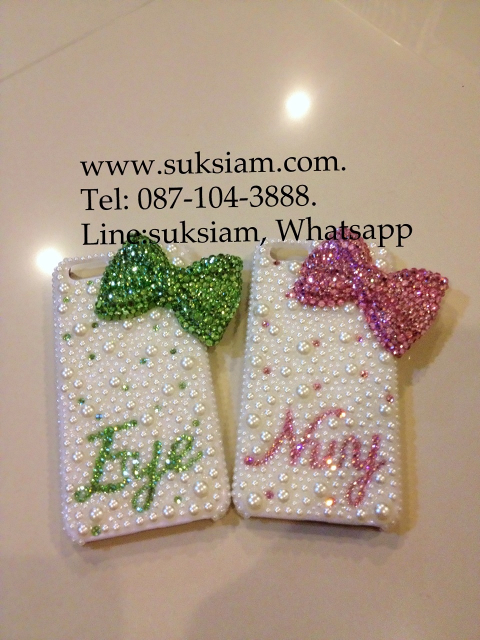 ของขวัญเคสสลักชื่อiPhone 5s สวยมั่นใจเกินร้อย case samsung galaxy S5 grand S4 iphone 4s ประดับมุกเพชรและคริสตัลดีไซน์หรู รูปที่ 1