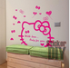 รูปย่อ สติ๊กเกอร์ติดผนัง Kitty BigFace สีชมพูสะท้อนแสง (45x70cm.) รูปที่1