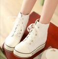 รองเท้าผ้าใบ ส้นหนาหุ้มข้อแฟชั่นเกาหลี - พรีออเดอร์GD4559