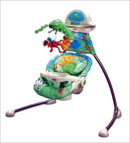 Fisher-Price Rainforest Open-Top Cradle Swing เปลกล่อมเด็กเรนฟอเรส เปลไกวไฟฟ้าอัตโนมัติ รูปที่ 1