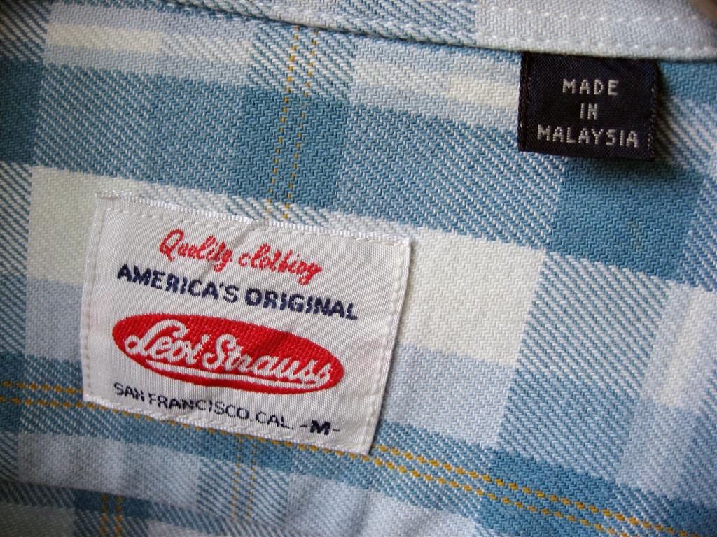เสื้อเชิ๊ต Levi's ผ้ายีนส์ลายสก๊อตSize M Made in Malaysia รูปที่ 4