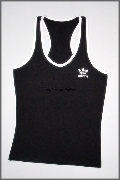 เสื้อกล้ามผู้หญิง ADIDAS สีดำ ขอบขาว รูปที่ 1