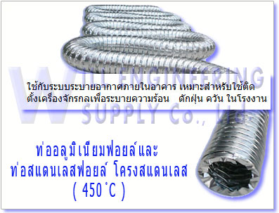 Flexible Duct-Exhaust hose and Suction conduit, ท่อดูด ระบาย ลำเลียง วัตถุ อากาศ ฝุ่น ลมร้อน รูปที่ 4