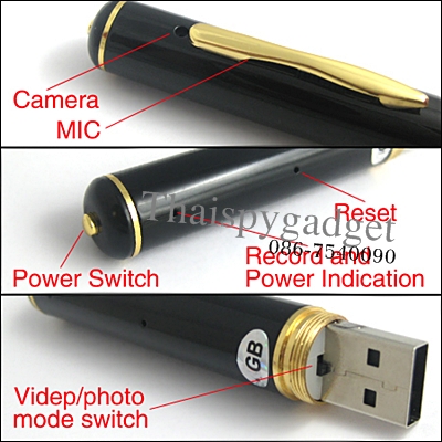  กล้องสายลับ ปากกา ภาพเสียง คมชัด สุดคุ้ม มีแฟตไดร์USB16 GB เป็นเครื่องอัดเสียงได้ รูปที่ 3