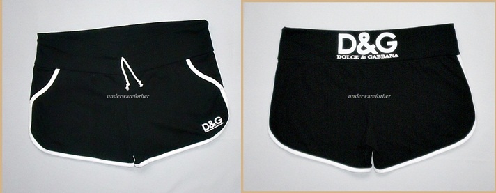 กางเกงขาสั้น D&G สีดำขลิบขาว รูปที่ 1