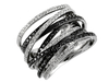 รูปย่อ ** LADIES DIAMOND RING Collection Black & White Diamond Ring in 14K White Gold.** รูปที่2