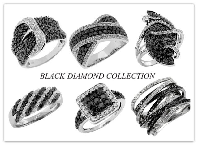 ** LADIES DIAMOND RING Collection Black & White Diamond Ring in 14K White Gold.** รูปที่ 3