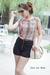 รูปย่อ ชีฟองแขนกุด ผ้าลายงู แต่งผ้าชมพู Snake print with Pink Free Size   รูปที่2