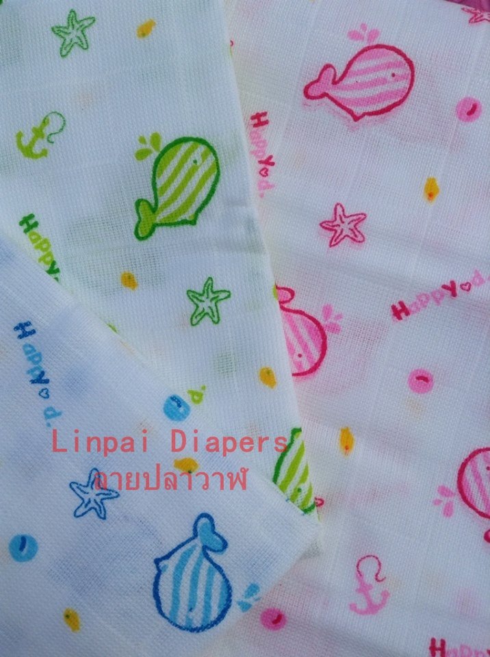 ขายผ้าอ้อมสาลู ทอแบบตาราง 2 ชั้น enfant blueของแท้ ราคาถูก รูปที่ 6