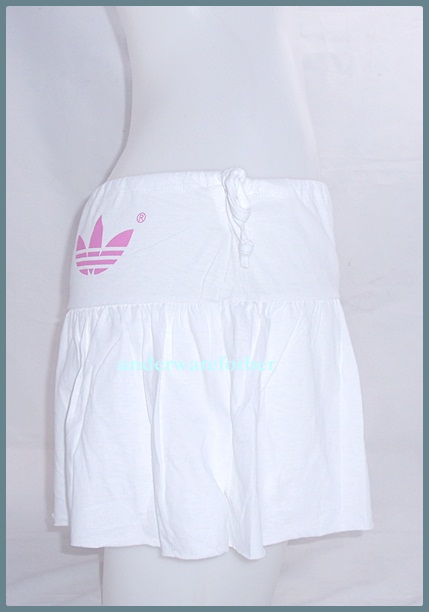 กางเกงกระโปรง ADIDAS สีขาว LOGOชมพู รูปที่ 3