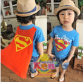 เสื้อเด็กแขนสั้น แปลงร่าง Superman สีฟ้าเข้มTB1589