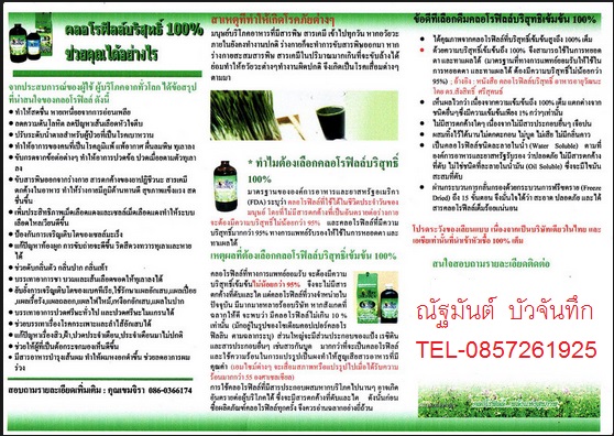 คลอโรฟิลล์ บริสุทธิ์ 100 %บ้านสมุนไพรชัยมงคล รูปที่ 6