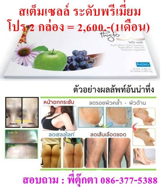 มาแล้วค่ะ สเต็มเซลล์ Phyto SC ปริมาณสเต็มเซลล์ 500 Mg ต่อซองค่ะ ใน 1 กล่องมี 10 ซอง สนใจติดต่อ 086-377-5388 พี่ตุ๊กตา รูปที่ 1