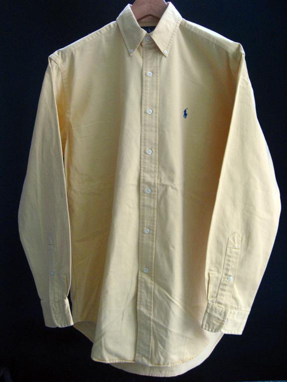 เสื้อเชิ้ต Ralph Lauren มือ2 ผ้าเวสปอยท์สีเหลืองนวล Brand nameแท้ Made in Philippines รูปที่ 2