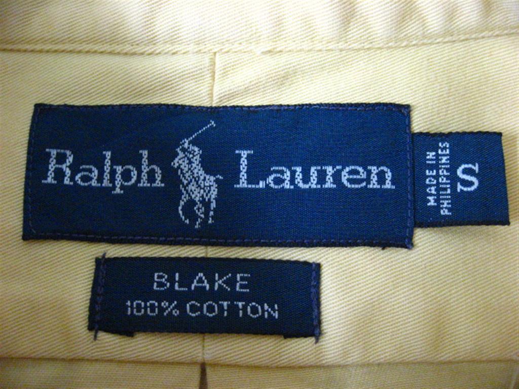 เสื้อเชิ้ต Ralph Lauren มือ2 ผ้าเวสปอยท์สีเหลืองนวล Brand nameแท้ Made in Philippines รูปที่ 4