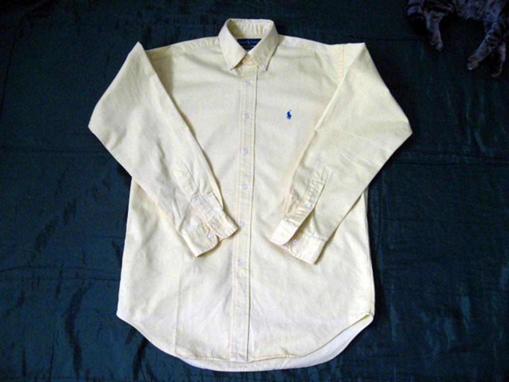 เสื้อเชิ้ต Ralph Lauren มือ2 ผ้าเวสปอยท์สีเหลืองนวล Brand nameแท้ Made in Philippines รูปที่ 7