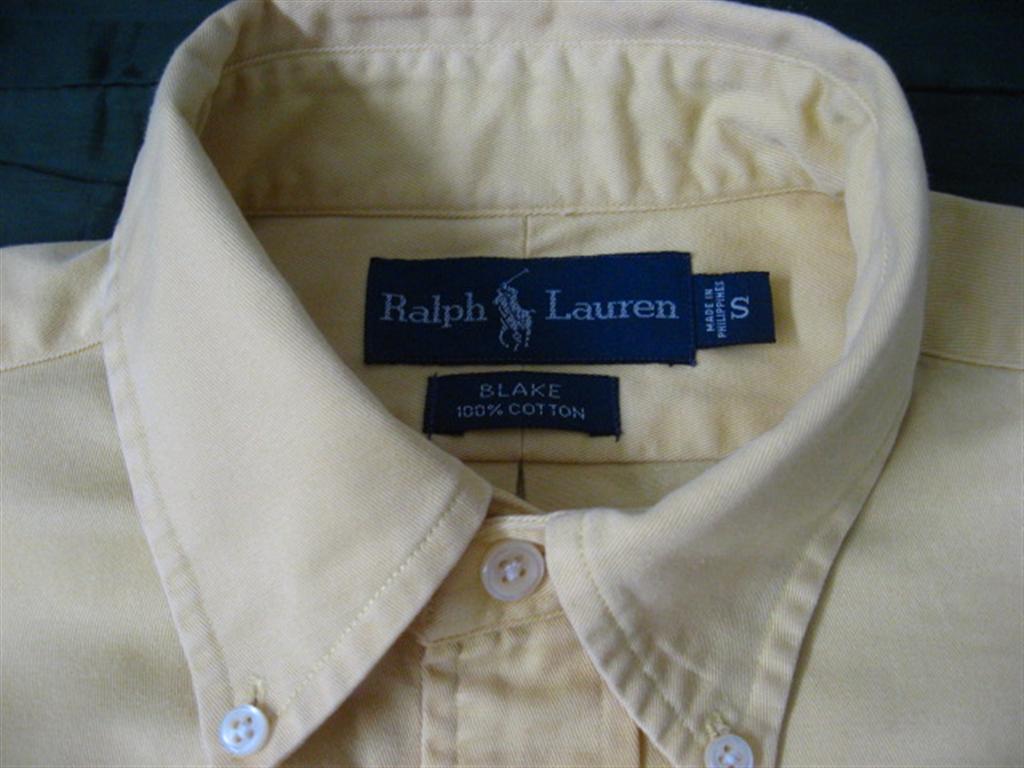 เสื้อเชิ้ต Ralph Lauren มือ2 ผ้าเวสปอยท์สีเหลืองนวล Brand nameแท้ Made in Philippines รูปที่ 6