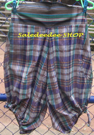 กางเกงผ้าขาวม้า เอวยางยืด สี่ส่วนเลยเข่า และแบบยาว ขายส่ง ผลิตส่ง รูปที่ 5