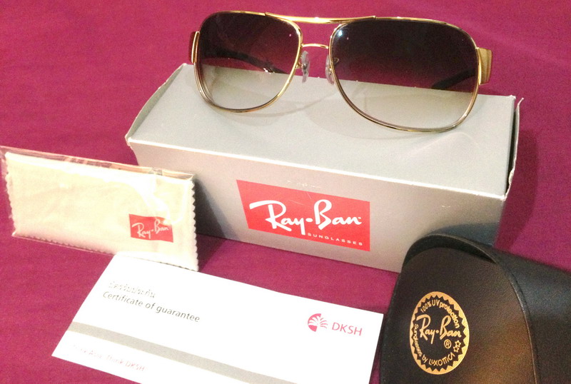 ขายแว่นกันแดด RAYBAN แท้กรอบสีทอง ขาทองใหญ่ ใหม่มาก ๆ ไม่ค่อยได้ใส่ กล่องใบรับประกันครบ ขายครึ่งราคา 6,500.- tel. 0823956666 รูปที่ 4