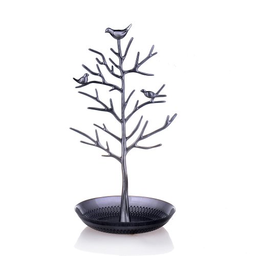 New Antique Silver Birds Tree Jewelry Stand Display Earring Necklace Holder Organizer Rack Tower By Catalina ( Antique ) รูปที่ 3