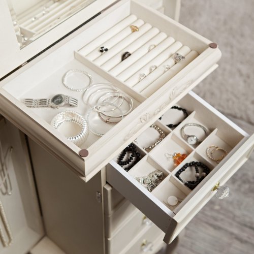 Shabby Chic Antique White Jewelry Armoire ( Antique ) รูปที่ 5