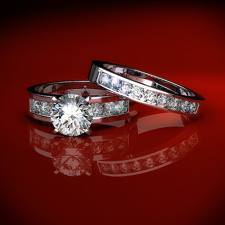 ขายดี แหวนคู่ แหวนทองชมพู 14K ฝังเพชรเบลเยี่ยมแท้ สุดถูก รูปที่ 1